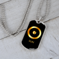 Zodiac and Astrology Symbol of the Planet Sun Zodiac Necklace Stainless Steel or 18k Gold Dog Tag 24" Chain-Express Your Love Gifts