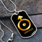 Zodiac and Astrology Symbol of the Planet Uranus Zodiac Necklace Stainless Steel or 18k Gold Dog Tag 24" Chain-Express Your Love Gifts