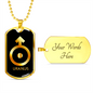 Zodiac and Astrology Symbol of the Planet Uranus Zodiac Necklace Stainless Steel or 18k Gold Dog Tag 24" Chain-Express Your Love Gifts