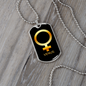 Zodiac and Astrology Symbol of the Planet Venus Zodiac Necklace Stainless Steel or 18k Gold Dog Tag 24" Chain-Express Your Love Gifts