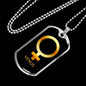 Zodiac and Astrology Symbol of the Planet Venus Zodiac Necklace Stainless Steel or 18k Gold Dog Tag 24" Chain-Express Your Love Gifts