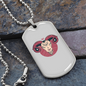 Zodiac Aries Hawk Zodiac Necklace Stainless Steel or 18k Gold Dog Tag 24" Chain-Express Your Love Gifts