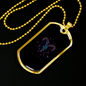 Zodiac Aries Zodiac Necklace Stainless Steel or 18k Gold Dog Tag 24" Chain-Express Your Love Gifts