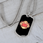 Zodiac Cancer Crab Zodiac Necklace Stainless Steel or 18k Gold Dog Tag 24" Chain-Express Your Love Gifts