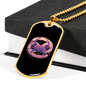 Zodiac Crab Cancer Zodiac Necklace Stainless Steel or 18k Gold Dog Tag 24" Chain-Express Your Love Gifts