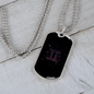 Zodiac Gemini Zodiac Necklace Stainless Steel or 18k Gold Dog Tag 24" Chain-Express Your Love Gifts