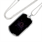 Zodiac Libra Zodiac Necklace Stainless Steel or 18k Gold Dog Tag 24" Chain-Express Your Love Gifts