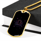 Zodiac Libra Zodiac Necklace Stainless Steel or 18k Gold Dog Tag 24" Chain-Express Your Love Gifts