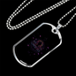 Zodiac Libra Zodiac Necklace Stainless Steel or 18k Gold Dog Tag 24" Chain-Express Your Love Gifts