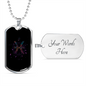 Zodiac Pisces Zodiac Necklace Stainless Steel or 18k Gold Dog Tag 24" Chain-Express Your Love Gifts