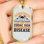 Zodiac Sign Disease Zodiac Necklace Stainless Steel or 18k Gold Dog Tag 24" Chain-Express Your Love Gifts