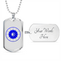 Zodiac Signs Blue in White Zodiac Necklace Stainless Steel or 18k Gold Dog Tag 24" Chain-Express Your Love Gifts