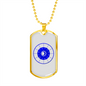 Zodiac Signs Blue in White Zodiac Necklace Stainless Steel or 18k Gold Dog Tag 24" Chain-Express Your Love Gifts