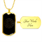 Zodiac Signs in Circle Zodiac Necklace Stainless Steel or 18k Gold Dog Tag 24" Chain-Express Your Love Gifts