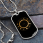 Zodiac Signs Moon Gold Zodiac Necklace Stainless Steel or 18k Gold Dog Tag 24" Chain-Express Your Love Gifts