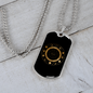 Zodiac Signs Moon Gold Zodiac Necklace Stainless Steel or 18k Gold Dog Tag 24" Chain-Express Your Love Gifts