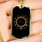 Zodiac Signs Moon Gold Zodiac Necklace Stainless Steel or 18k Gold Dog Tag 24" Chain-Express Your Love Gifts