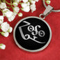 Zoso Zeppelin Symbol Circle Necklace Stainless Steel or 18k Gold 18-22"-Express Your Love Gifts