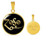 Zoso Zeppelin Symbol Circle Necklace Stainless Steel or 18k Gold 18-22"-Express Your Love Gifts
