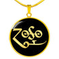 Zoso Zeppelin Symbol Circle Necklace Stainless Steel or 18k Gold 18-22"-Express Your Love Gifts